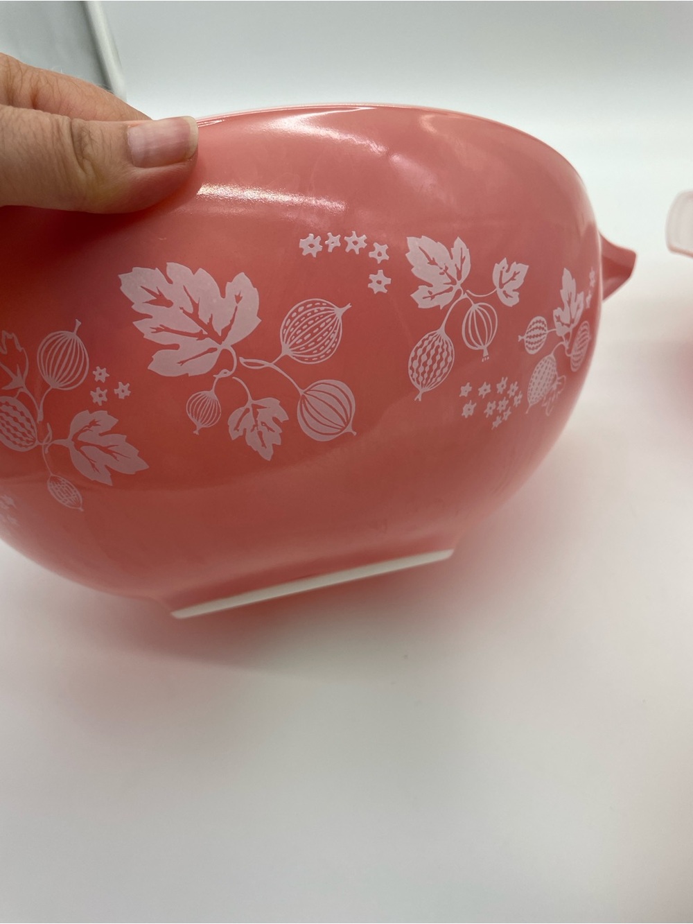 Vintage Pyrex Pink Gooseberry Cinderella Mixing Bowl Set 441 442 443 444 - Picture 12 of 13